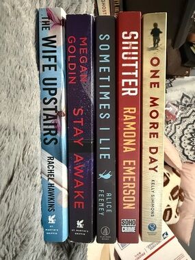 Set of 5 Paperback Thrillers - Colorful Spine Collection
